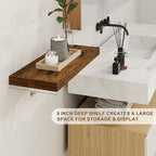 Floating Shelves 36 Inch Long, Deep Floating Shelf for Wall, 36 x 8 Floating Shelves Set of 2, 8 Inch Deep Wall Shelves for Living Room, Kitchen, Bedroom, Large Storage Shelves, Rustic Brown