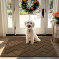 hicorfe Front Door Mat Outside Entrance,32"x40" Absorbent Muddy Dirt Resist Welcome Door Mats Outdoor Indoor,Stain and Fade Resistant,Non Slip Backing Entry Mat Doormat for Entryway(Dark Brown)