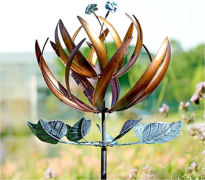 LimeHill Wind Spinner for Yard and Garden - Large Metal Kinetic Wind Sculptures for Outdoor Decorations (24 X 84 Inches)