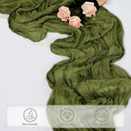 20 Pack Olive Green 10FT Cheesecloth Table Runner Rustic Gauze Cheese Cloth Table Runner for Wedding Bridal Baby Shower Table Decorations Boho Fabric Sheer Birthday Party Decor 20 x 120 Inch Long
