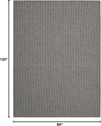 Nourison Positano Indoor-Outdoor Charcoal 7' x 10' Area Rug, Easy Cleaning, Non Shedding, Bed Room, Living Room, Dining Room, Backyard, Deck, Patio (7x10)