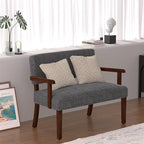 Accent Chair 2 Seat, Arm Chairs with Soft Seat and Armrests for Living Room, Love seat for Dining, Reading, and Waiting Rooms (Gray)
