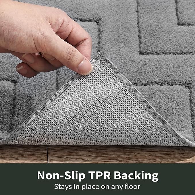 Stiio Front Door Mat Indoor Outdoor Entrance, Absorbent Muddy Dirt Resist Doormat, Low Profile Washable Fade Resistant Entryway Mat for Entry Patio Porch, 24x35.5 Inches Grey