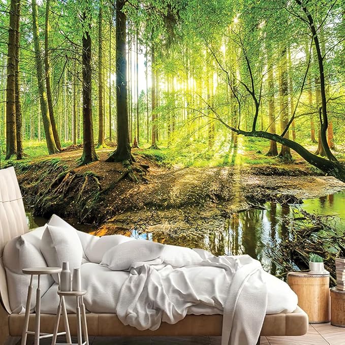 FENDROM Forest Tapestry Wall Hanging Trees Trunk Nature Green Sunlight Wall Tapestry for Livingroom Bedroom Dorm Home Decor