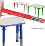 Flash Furniture Wren Adjustable Classroom Activity Table for School and Home, Plastic Activity Table for Kids, 23.625" W x 47.25" L, Gray/Blue