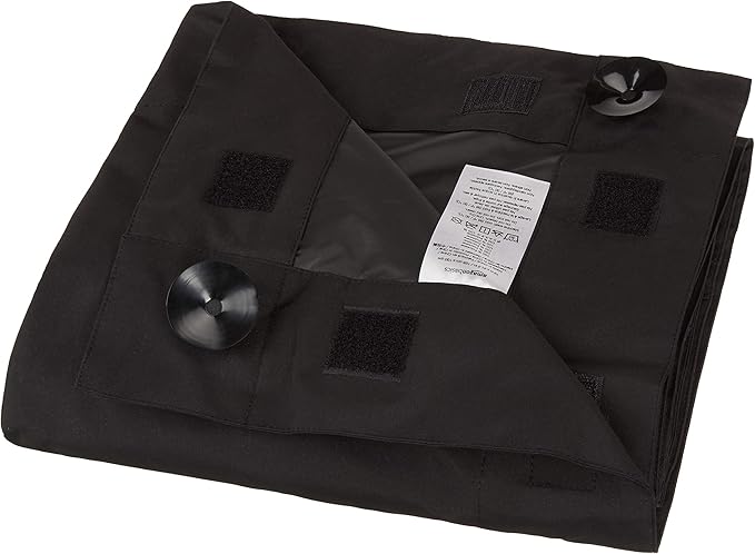Amazon Basics Portable Blackout Curtain Shade with Suction Cups, 50"W x 78"L, 2-Pack, Black