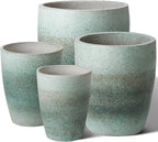 Emissary Bullet 14 in. Coastal Splash Ceramic Round Planter (14 in. L x 14 in. W x 15.5 in. H) with Drainage Hole