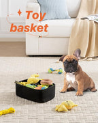 KALLAX Small Woven Basket, 12 x 8 x 4.5 Inches, Storage Basket for Organizing, Cute Small Rope Shelf Closet Cube Storage Bins Baskets for Shelves, Dog Toy Gift Baskets Empty, 3 Packs, Black