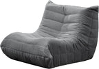 Bean Bag Chairs for Adults Giant Bean Bag Chair Memory Foam BeanBag Chair Big Bean Bag Sofa with Filler Faux Fur Fireside Beanbags Lazy Sofa for Living Room Bedroom Dorm Office (Grey Corduroy)