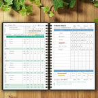 Wellness Planner & Fitness Log - Daily Diet & Health Journal with Weight Loss, Wellness Journal Notebook for Tracking Fitness, Sleep, Nutrition, Meal, Habits, A5(5.8 x 8.6 inch) (Black Golden)