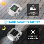 VOLISUN Solar Deck Lights, 16-Pack Led IP67 Waterproof Outdoor Warning Step Lights for Driveway, Sidewalk, Garden Pathway, Yard (White)