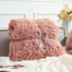 GONAAP Fuzzy Faux Fur Throw Blanket Queen Size Pink Super Soft Cozy Plush Fuzzy Shaggy Blanket for Couch Sofa Bed (Pink, Queen(90"x90"))
