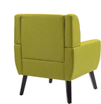 UIXE Accent Chairs Set of 2, Modern Upholstered Arm Chair, Mid-Century Club Armchair Comfy Single Lounge Sofa Button Tufted Living Room Reading Seat Bedroom Side Sitting for Home Office,Green