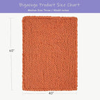 Bigacogo Chunky Knit Throw Blanket for Couch, 40x60 inches, 100% Hand Knitted with Thick Jumbo Chenille Yarn, Cozy Soft Large Rope Knot Cable Crochet Blankets for Sofa Bed Living Room, Terracotta