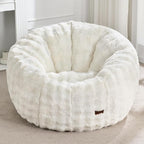 Hobestluk Bean Bag Chair Oversized Bean Bag Chair for Adults Donut-Shaped Large Bean Bag with Spacious Design for Living Room Bedroom or Reading Nook (Bubble White)