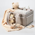 PeraBella Diaper Caddy Organizer with Handle, Baby Shower Gifts Basket Bag, Registry Search Must Haves Items, Nursery Storage Organizer for Newborn Girl Boy, Baby Bag Essentials, Car Diaper Caddy Cart
