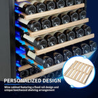 200 Bottle Upgrade Wine Cooler Refrigerator - 24 Inch Large Capacity Wine Fridge Built-In Freestanding, with Quiet Compressor, Professional Temperature Control & Wine Cellar - Black