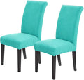 Joccun Chair Covers for Dining Room Set of 2, Dining Chair Slipcovers Stretch Dining Room Chair Covers Seat Protector,Washable Parsons Chair Cover for Home,Hotel(Turquoise,2 Pack)