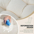 BUYUE Chair Cushion Set for Rocking Chair, Back Pillow & Seat Cushion with Ties, Original Woven Fabric Non-Slip Chair Pads for Elderly Sitting, Beige