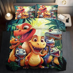 Dinosaur Comforter Set Queen Boys,Cartoon 3D Dinosaur Bedding Set Queen Bed Kids,3D Dragon Comforter Dragon Quilt Pattern Bedroom Decor,Cute Animal Bedding Kawaii Animal Quilt Girls