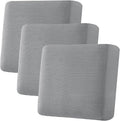 H.VERSAILTEX Super Stretch Individual Seat Cushion Covers - Sofa & Couch Cushion Slipcover Sets - Thick Jacquard Textured Twill Fabric (3 Piece XL, Dove)