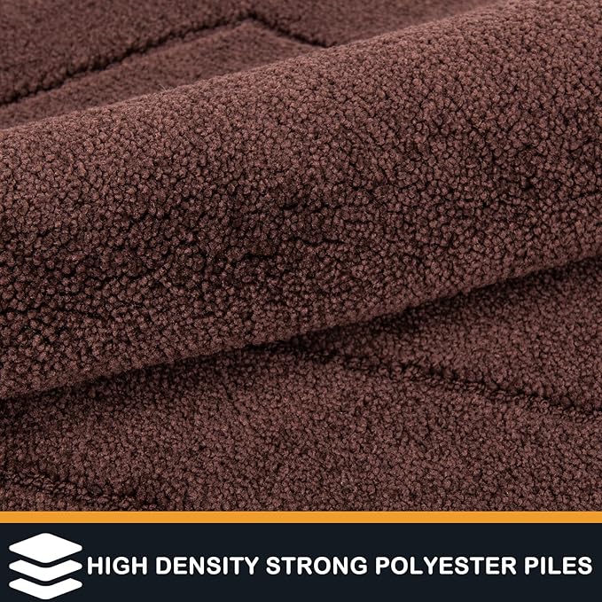 PURRUGS Dirt Trapping Door Mat 24" x 35.5", Non-Slip/Skid Machine Washable Entryway Rug, Dog Doormat, Super Absorbent Welcome Mat for Muddy Wet Shoes and Paws, Brown