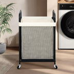 STO STO Laundry Hamper, 90L Rolling Laundry Sorter Cart with Removable and Washable Liner Bag, Rolling Clothes Hamper with Metal Handle for Laundry Room and Bedroom