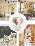 xin's convey 110pcs Dried Pampas Grass Decoration, Dried Flower Bouquet in Vase, Reed Grass Bouquet for Boho Floral Home, Wedding Party Centerpiece, Rustic Farmhouse Decoration.(Brown)