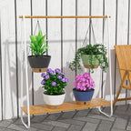 ZMTECH 8 Inch Hanging Planters for Indoor Plants, Hanging Baskets for Plants Outdoor with Visible Water Level, Hanging Flower Pots with Drainage Holes & Removable Tray(2 Pack, Blue)