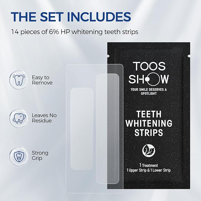 Teeth Whitening Kit for Sensitive Teeth,with 32X Waterproof LED Accelerator Light&4 Carbamide Peroxide Pen&14 Pcs Teeth Whitening Strips&1 Remineralization Pen,Tooth Whitener Professional Oral Care