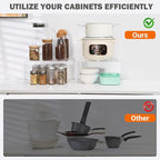 Acrylic Kitchen Cabinet Organizer Shelf, Spice Rack, Plate and Cupboard Storage Riser, Versatile Pantry Shelf, Durable Clear Countertop Organizer for Home and Kitchen(4 PCS)
