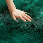 AMTOVO Faux Fur Rug, Dark Green Small Area Rug, Fluffy Sheepskin Rug, Fuzzy Ultra Soft 2 x 3 ft Shag Rugs for Bedroom Sofa Throw Cushion Room Decor, Sheepskin