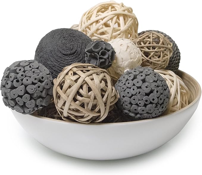 ANDALUCA Decorative Balls Vase Filler Bag with Orbs, Balls (Grey)