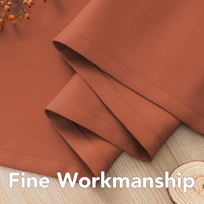 H.VERSAILTEX Blackout Curtains for Bedroom Thermal Insulated Room Darkening Living Room Curtains 63 Inch Long Grommet Privacy Protection Window Curtain Panels/Drapes for Nursery,2 Panels,Orange