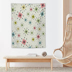 ICMOLYYENLO Abstract Cat Tapestry, Medieval Abstract Atomic Star Cat Vintage Home Wall Hanging Art Tapestry for Bedroom Living Room Dormitory 60x60 Inch