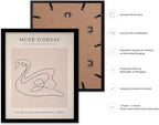 Poster Master Vintage Poster - Retro One Line Swan Drawing Print - Swan Art - Bird Art - Minimal Gift for Her, Animal Lover - Abstract Decor for Home, Office, Bedroom, 16x20 Black Framed