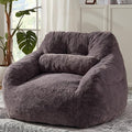 Bean Bag Chair for Adults with Pillow,Oversized Bean Bag Couch Chairs for Adults,Giant Lazy Couch Sofa Chairs with Filler,Large Reading Chair for Living Room Bedroom,Dark Gray