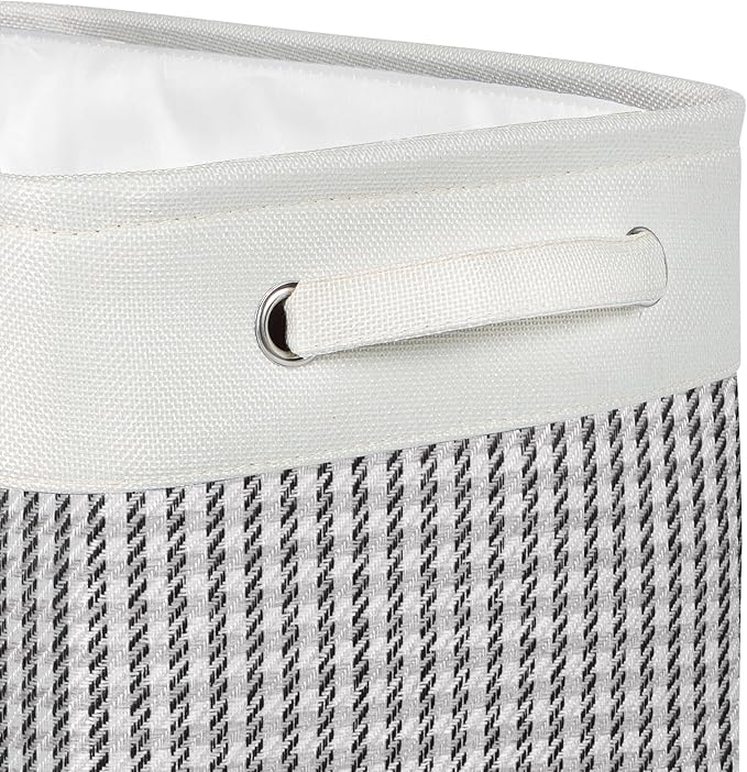 Kntiwiwo Foldable Storage Bins 15" x 10" x 9.5" Fabric Storage Basket Cube with Handles Large Linen Closet Organizer Bins for Organizing Shelf Home, Set of 3, Houndstooth