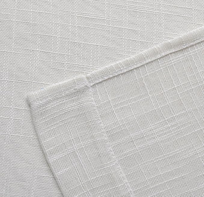 MIUCO Semi Sheer Curtains Poly Linen Textured Solid Grommet Curtains 63 Inches Long for Living Room 2 Panels (2 x 37 Wide x 63" Long) Beige