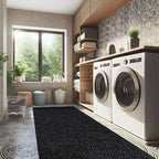 CAMILSON Easy Jute Rug 2x3, Indoor Outdoor Dark Gray Color Farmhouse Area Rugs for Living Room and Kitchen Rug, Solid Boho Woven Design, Easy-Cleaning, Washable Outside Carpet Alfombras (2 x 3)
