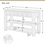 Farmhouse Wood Entryway Console Table 48-Inch Modern Sofa Entry Table with Drawers and Storage Shelves for Entrance Living Room (Black)