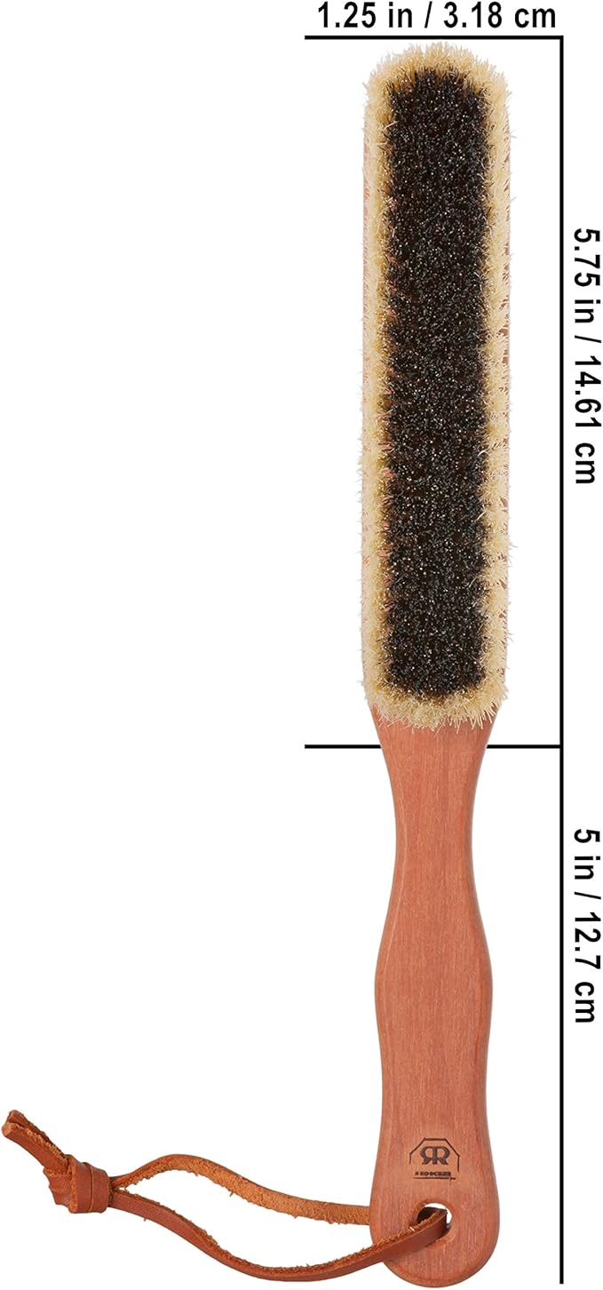 REDECKER Natural Pig Bristle Cashmere Brush with Oiled Pearwood Handle, 10-3/8 inches, Two Layers of Cashmere Brush to Remove Pilling, Made in Germany - Kent Clothes Brush
