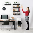 Sorbus Floating Shelves for Wall, Bathroom Shelves Wall Mounted for Kitchen, Bedroom, Living Room, Bathroom Storage, Over Toilet, Hanging Book Shelf for Ｗall Home Decor (Black, 5 Pack)