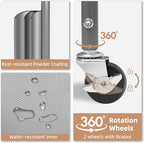 STORAGE MANIAC 120 Liters Vertical Rolling Laundry Hamper, 3 Section Laundry Sorter with Wheels and 2 Breaks, 3-tier Laundry Baskets for Small Space, Dorm, Laundry Room, Closet, Bathroom, Gray 3-tier