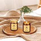 Balsam & Cedar Scented Candle Set 2 Pack – Natural Soy Wax Hand-Poured – Relax and Relieve Stress – 60-Hour Long-Lasting Burn – Premium Aromatherapy Candle for Home Decor, Gifts