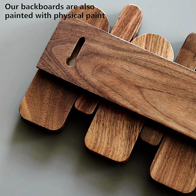 Wall Mounted Piano Key Hanger | Flip Style Hook | Entrance Wall Art Hook, Made of Oak Wood (3 Times Painted, 4 Times Polished) (Arc Walnut, 4Hooks)