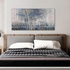Canvas Wall Art Decor Modern Wall Art Decor Prints Gold Wall Art Pictures Wall Decor Blue Grey Misty Botanical Textured Artwork for Walls For Room Living Room Bedroom Office Wall Decor 20"X40"