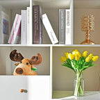 Mandy's Artificial Tulips 20 Stems Yellow PU Faux Flowers for Wedding Home Decor 13.5 Inch