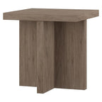 Henn&Hart 22" Wide Square Side Table in Weathered Gray, for Home, Living Room, Bedroom, Entertainment Room, Office