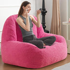 Homguava Bean Bag Chairs for Adults,Giant Beanbag Couch Adult Bean Bag Chair with Filler Included,Modern Lazy Sofa Comfy Chair for Living Room(Pink)